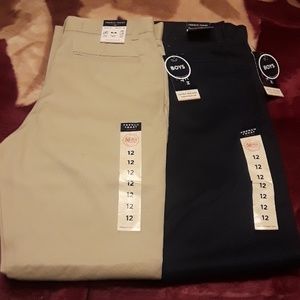 Bundled uniform pants for boys great for this weat